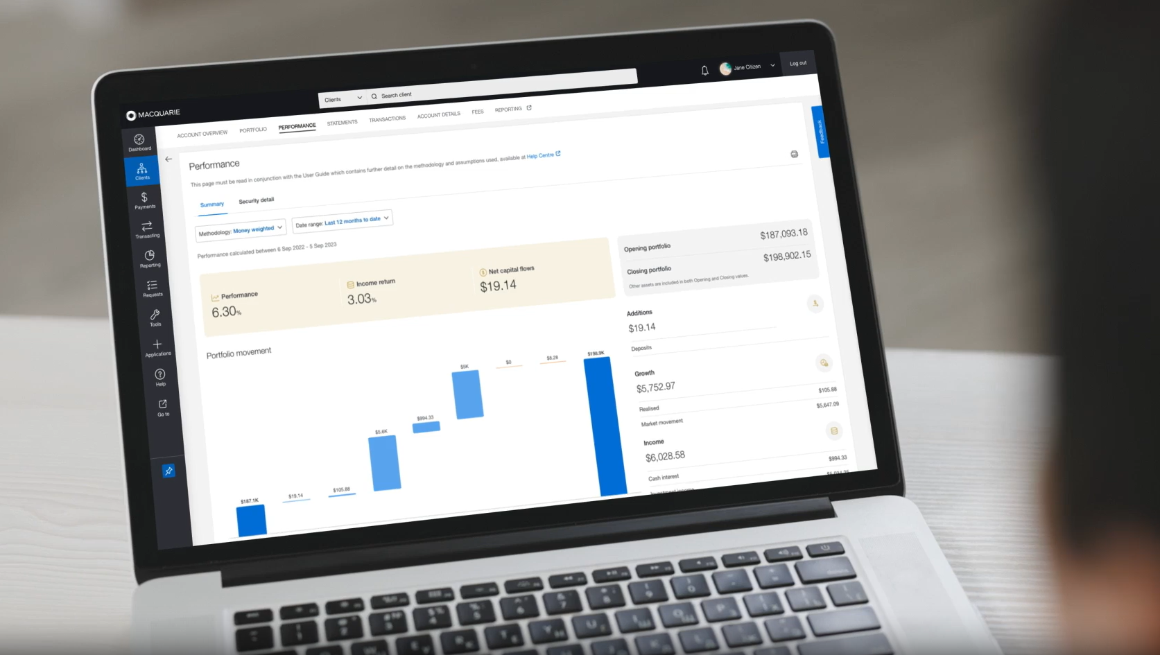 Macquarie Adviser Online Performance Reporting